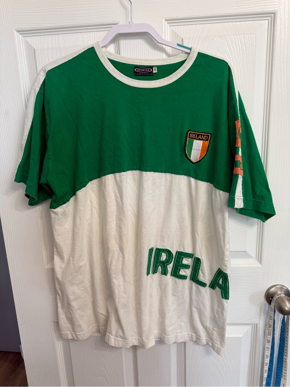 Vintage Ireland Soccer T Shirt XXL Green White Football Fan Tee 2006 Cotton